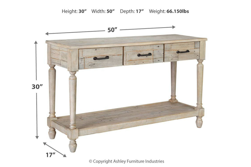 Shawnalore Whitewash Sofa/Console Table - T782-4 - Vega Furniture