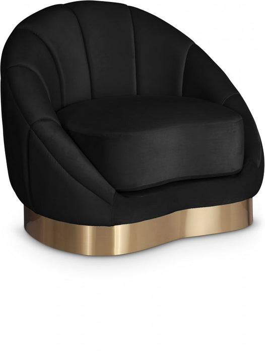 Shelly Black Velvet Chair - 623Black-C - Vega Furniture