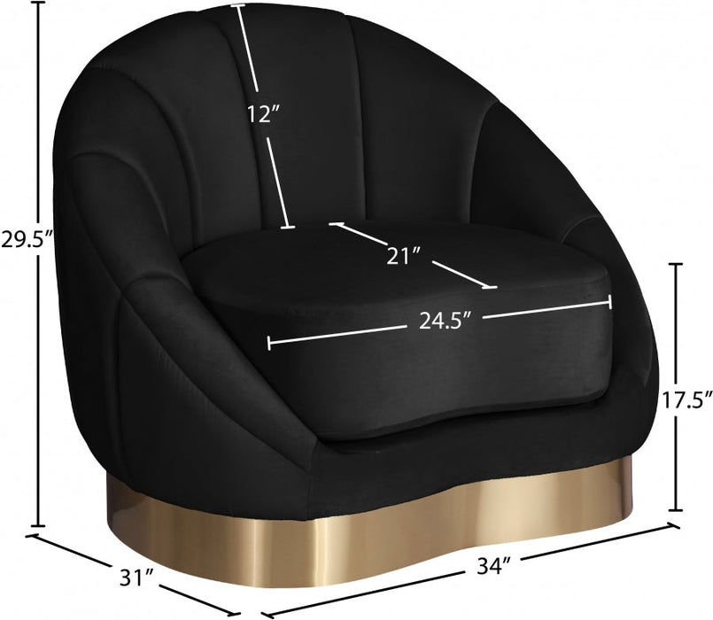 Shelly Black Velvet Chair - 623Black-C - Vega Furniture