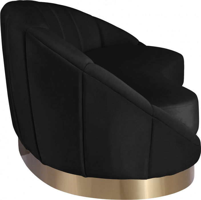 Shelly Black Velvet Chaise - 623Black-Chaise - Vega Furniture