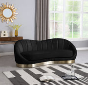 Shelly Black Velvet Sofa - 623Black-S - Vega Furniture