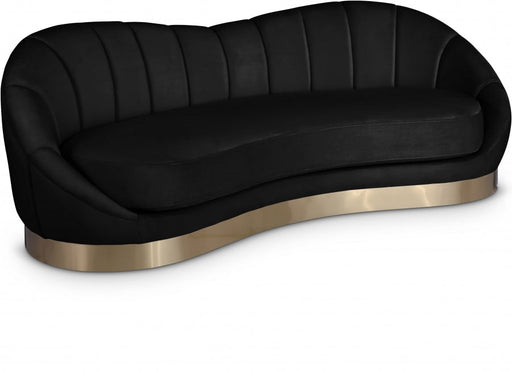 Shelly Black Velvet Sofa - 623Black-S - Vega Furniture