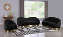 Shelly Black Velvet Sofa - 623Black-S - Vega Furniture