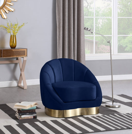 Shelly Blue Velvet Chair - 623Navy-C - Vega Furniture