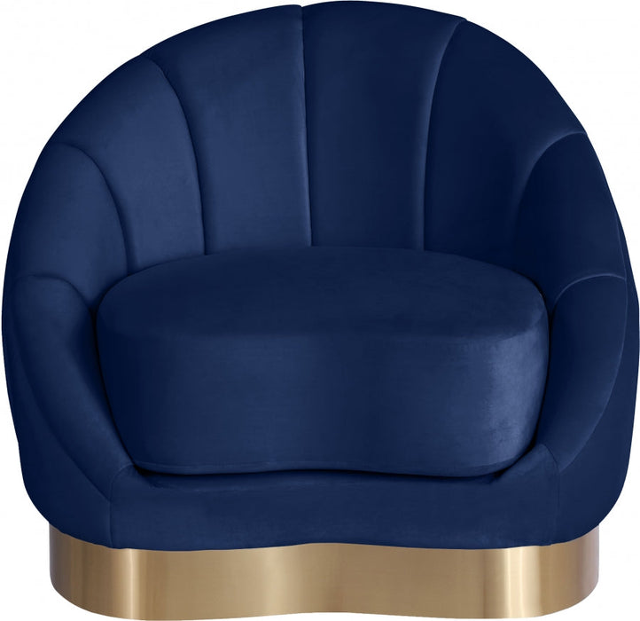 Shelly Blue Velvet Chair - 623Navy-C - Vega Furniture