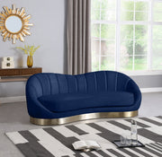 Shelly Blue Velvet Sofa - 623Navy-S - Vega Furniture