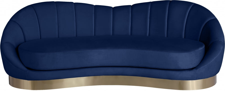 Shelly Blue Velvet Sofa - 623Navy-S - Vega Furniture