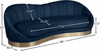 Shelly Blue Velvet Sofa - 623Navy-S - Vega Furniture