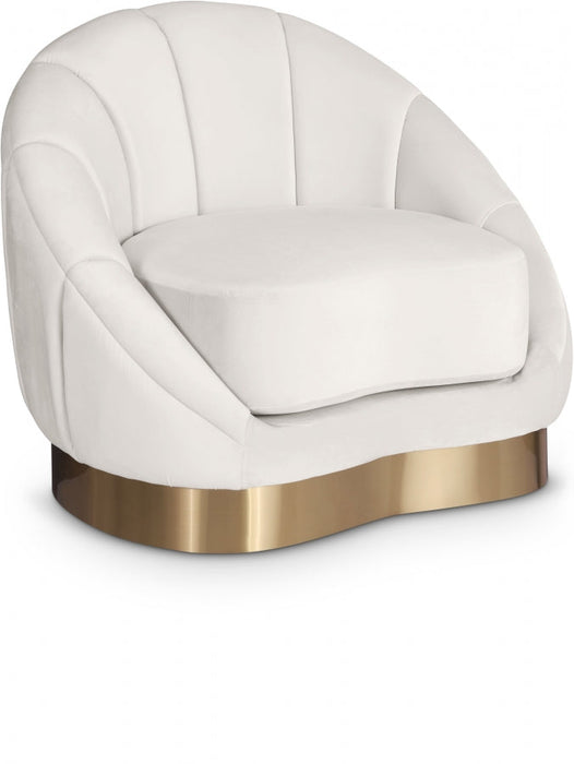 Shelly Cream Velvet Chair - 623Cream-C - Vega Furniture