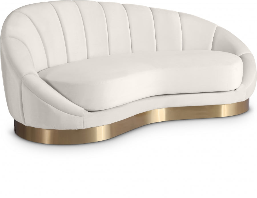 Shelly Cream Velvet Chaise - 623Cream-Chaise - Vega Furniture