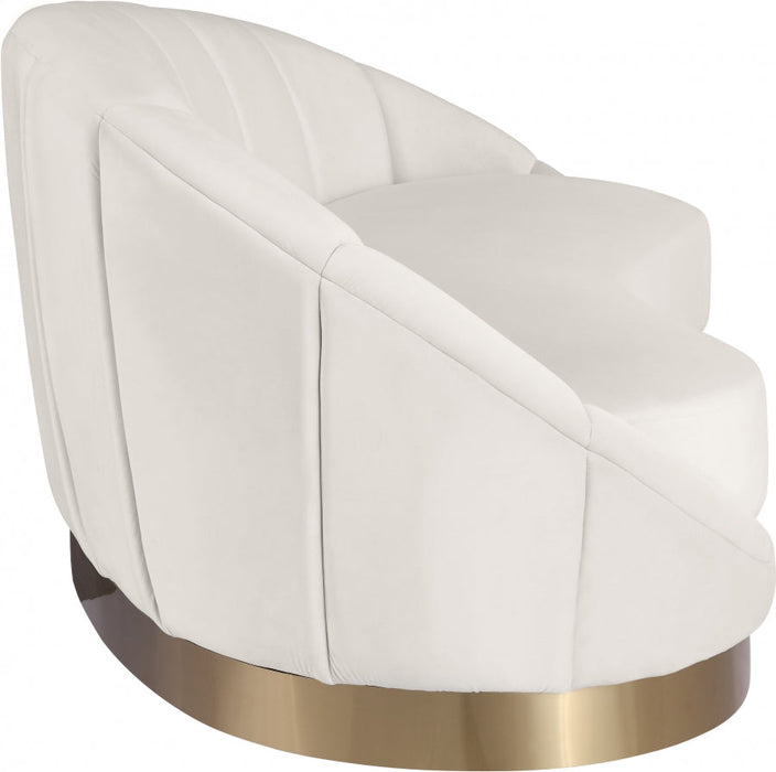 Shelly Cream Velvet Chaise - 623Cream-Chaise - Vega Furniture