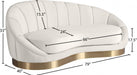 Shelly Cream Velvet Chaise - 623Cream-Chaise - Vega Furniture