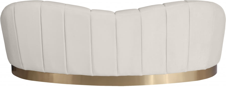 Shelly Cream Velvet Sofa - 623Cream-S - Vega Furniture