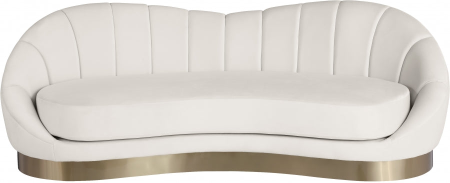 Shelly Cream Velvet Sofa - 623Cream-S - Vega Furniture