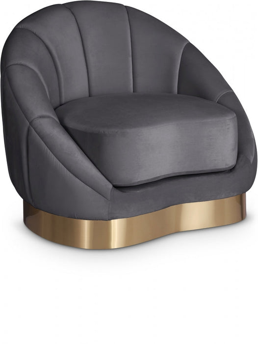 Shelly Grey Velvet Chair - 623Grey-C - Vega Furniture