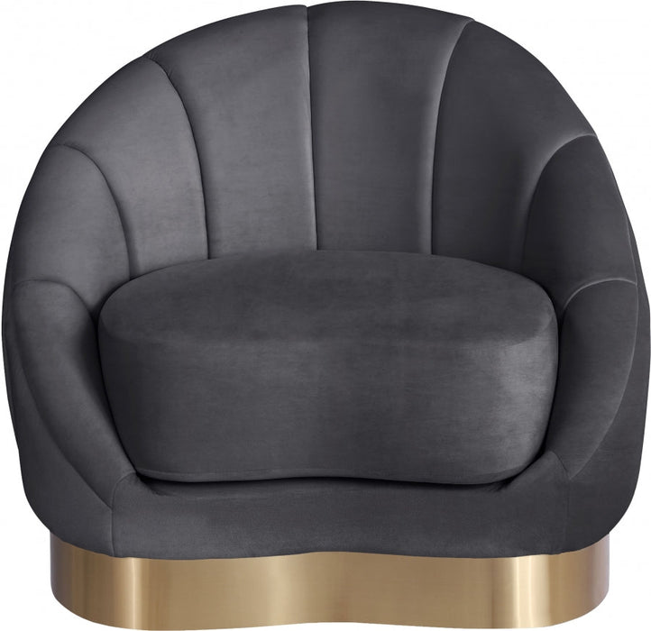 Shelly Grey Velvet Chair - 623Grey-C - Vega Furniture