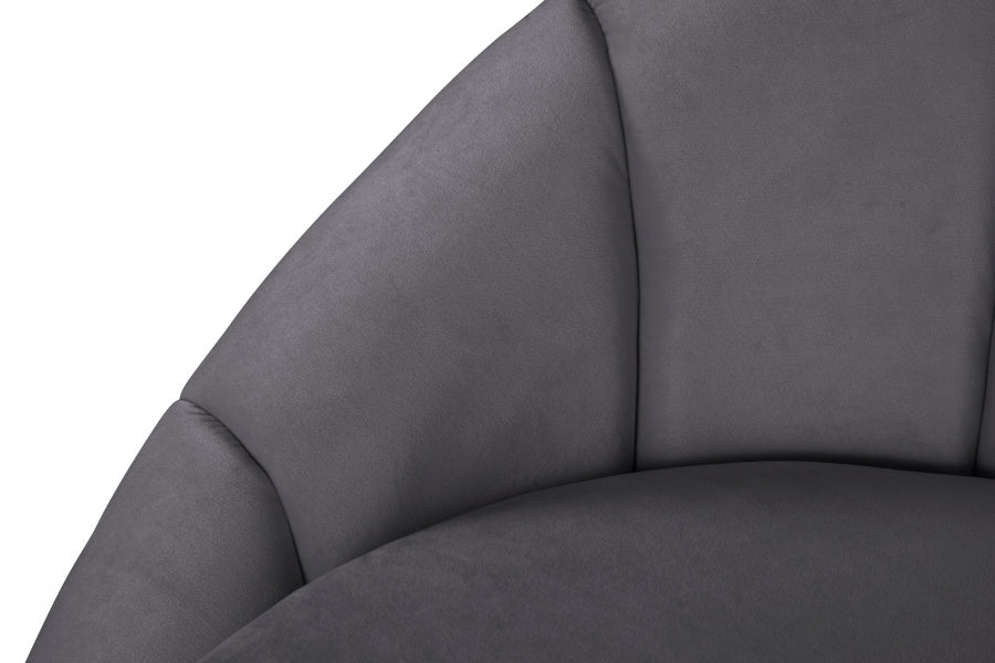 Shelly Grey Velvet Chair - 623Grey-C - Vega Furniture