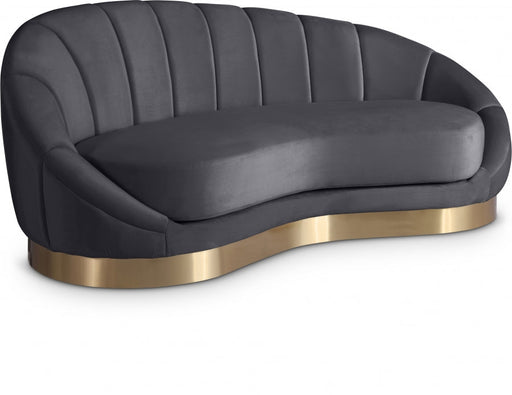 Shelly Grey Velvet Chaise - 623Grey-Chaise - Vega Furniture