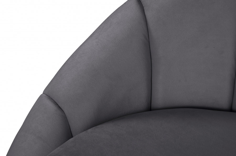 Shelly Grey Velvet Chaise - 623Grey-Chaise - Vega Furniture