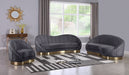 Shelly Grey Velvet Chaise - 623Grey-Chaise - Vega Furniture