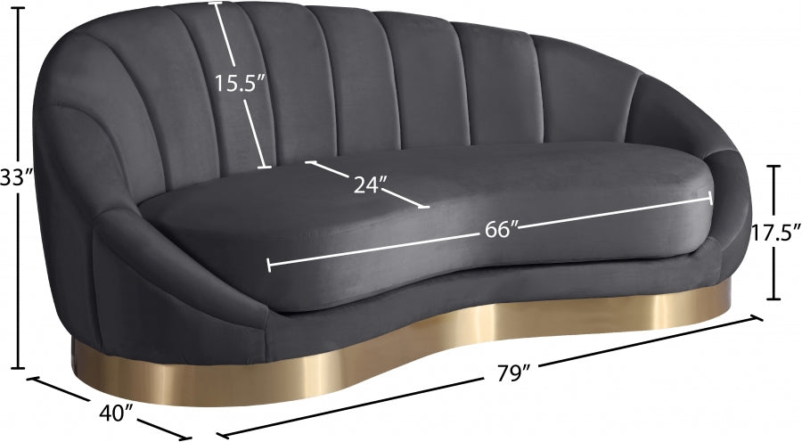 Shelly Grey Velvet Chaise - 623Grey-Chaise - Vega Furniture