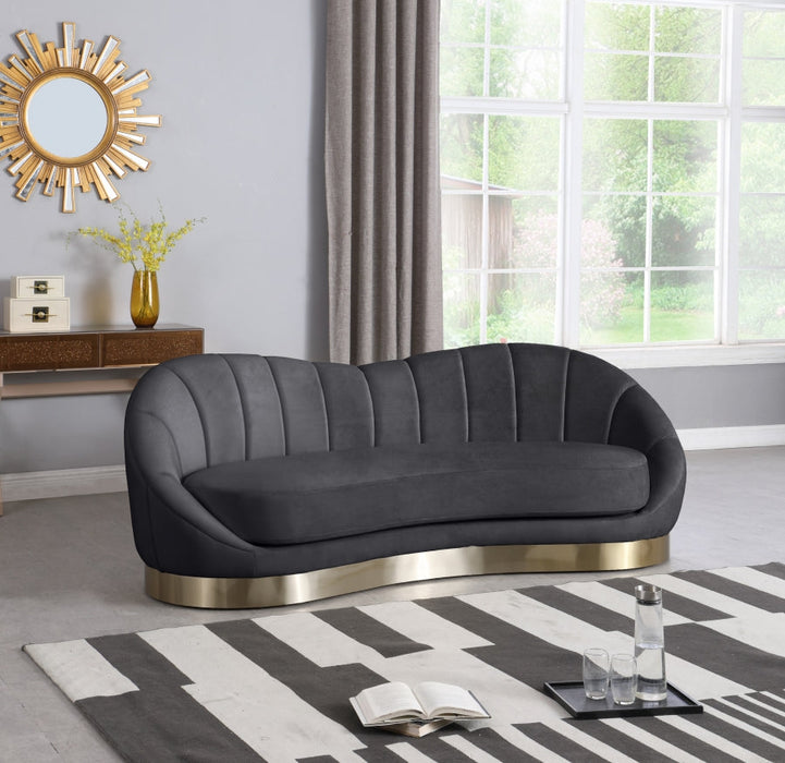 Shelly Grey Velvet Sofa - 623Grey-S - Vega Furniture