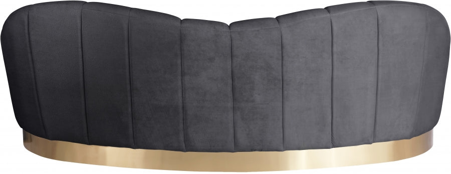 Shelly Grey Velvet Sofa - 623Grey-S - Vega Furniture