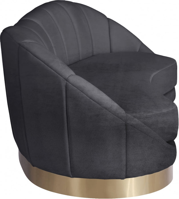 Shelly Grey Velvet Sofa - 623Grey-S - Vega Furniture