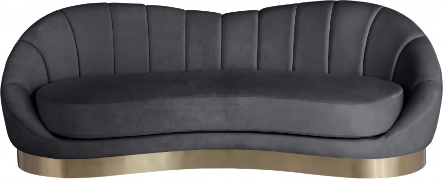 Shelly Grey Velvet Sofa - 623Grey-S - Vega Furniture
