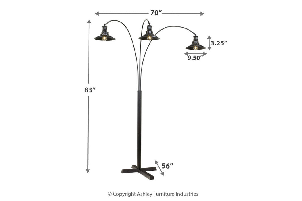 Sheriel Black Floor Lamp - L725059 - Vega Furniture