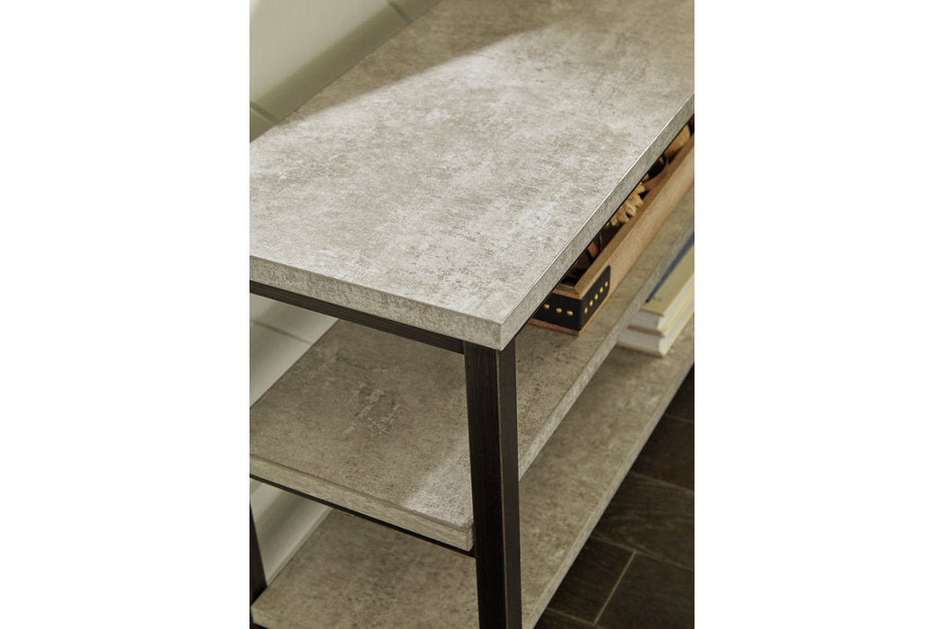 Shybourne Gray/Aged Bronze Sofa Table - T250-10 - Vega Furniture