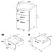 Skeena Cappuccino 3-Drawer Mobile Storage Cabinet - 800903 - Vega Furniture