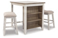 Skempton White/Light 3-Piece Brown Counter Height Set - D394-113 - Vega Furniture