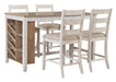 Skempton White/Light Brown 5-Piece Counter Height Set - SET | D394-32 | D394-124(2) - Vega Furniture