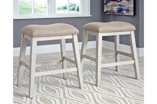 Skempton White/Light Brown Counter Height Barstool, Set of 2 - D394-024 - Vega Furniture