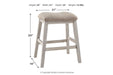 Skempton White/Light Brown Counter Height Barstool, Set of 2 - D394-024 - Vega Furniture