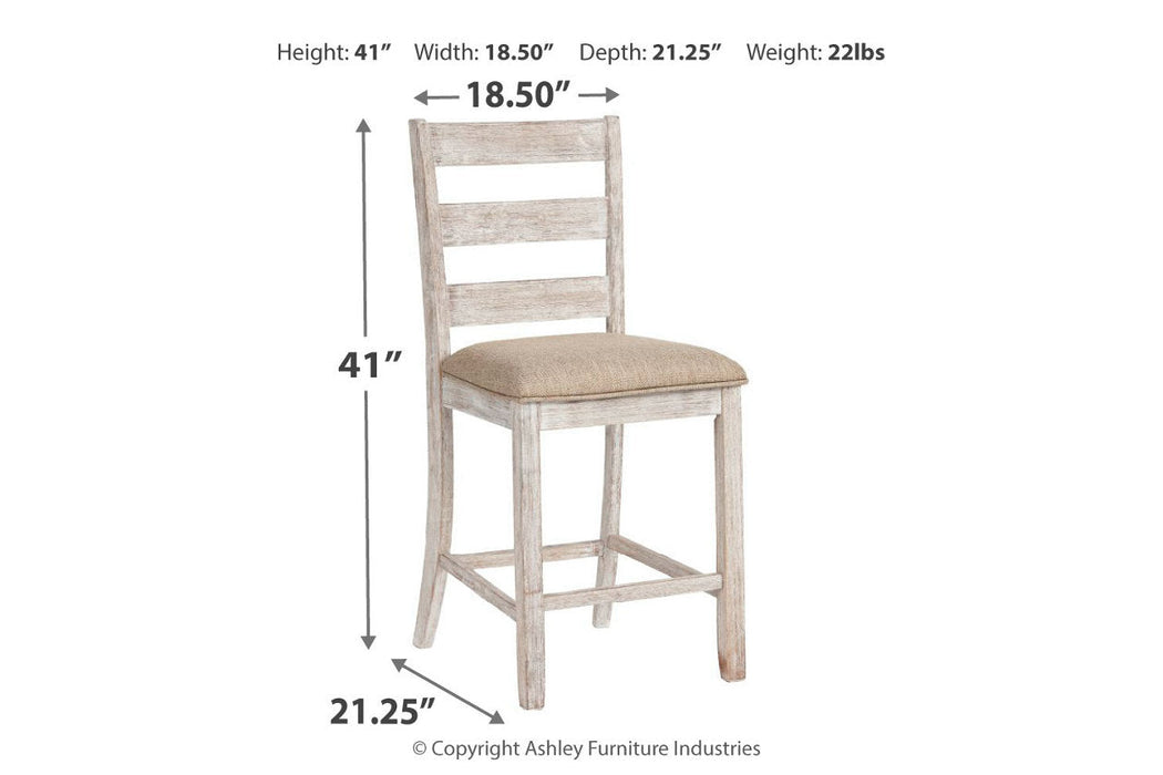 Skempton White/Light Brown Counter Height Chair, Set of 2 - D394-124 - Vega Furniture