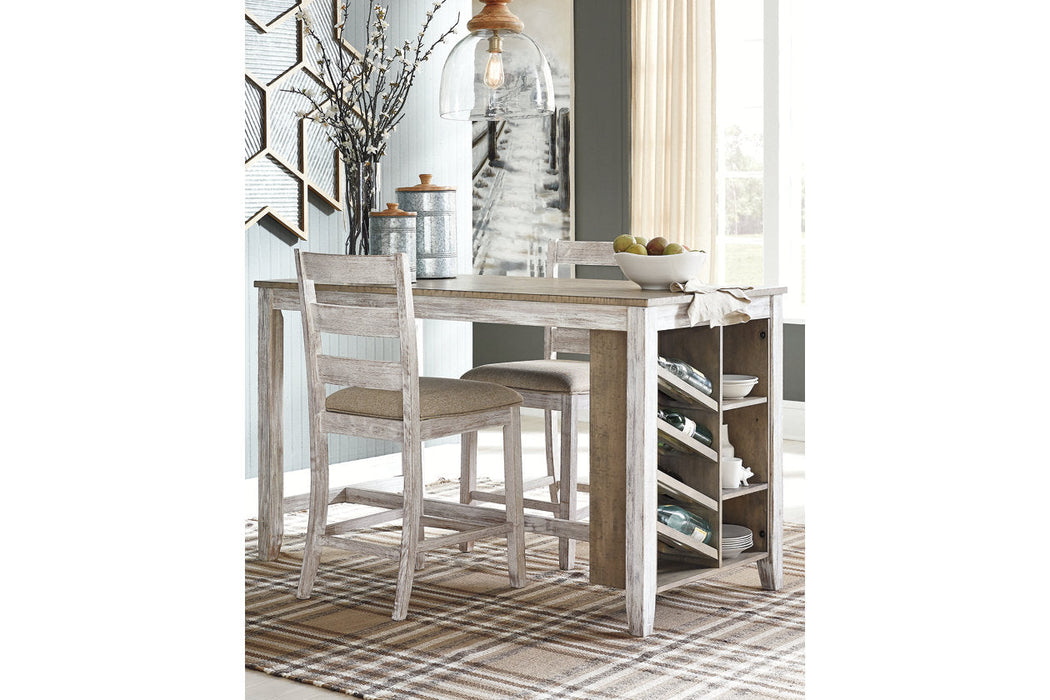 Skempton White/Light Brown Counter Height Dining Table - D394-32 - Vega Furniture