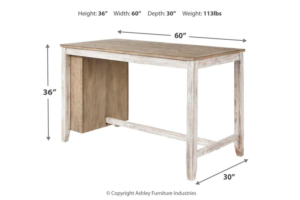 Skempton White/Light Brown Counter Height Dining Table - D394-32 - Vega Furniture