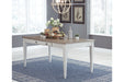 Skempton White/Light Brown Dining Table - D394-25 - Vega Furniture