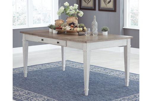 Skempton White/Light Brown Dining Table - D394-25 - Vega Furniture