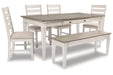 Skempton White/Light Brown Dining Table - D394-25 - Vega Furniture