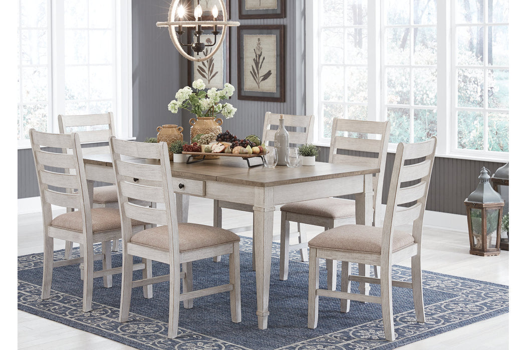 Skempton White/Light Brown Dining Table - D394-25 - Vega Furniture