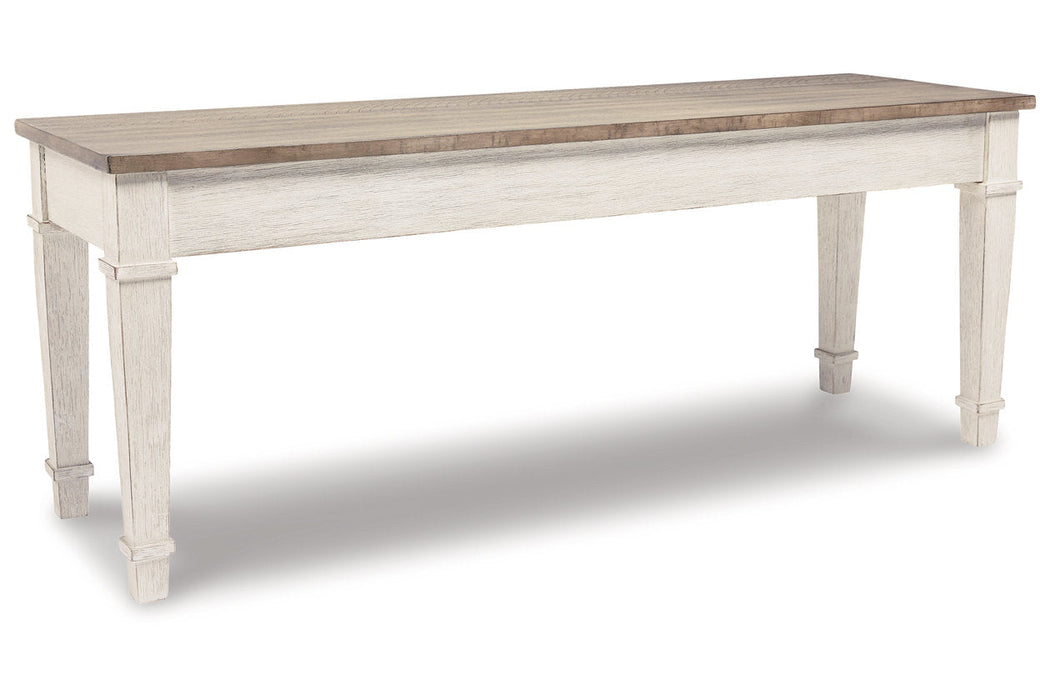 Skempton White/Light Brown Storage Bench - D394-00 - Vega Furniture