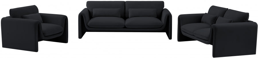 Sloan Velvet Chair Black - 199Black-C - Vega Furniture