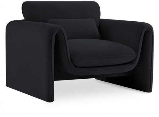 Sloan Velvet Chair Black - 199Black-C - Vega Furniture