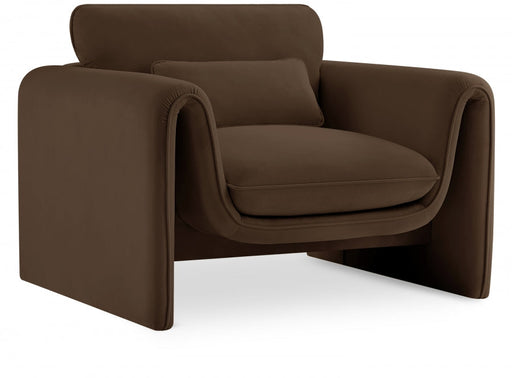 Sloan Velvet Chair Brown - 199Brown-C - Vega Furniture