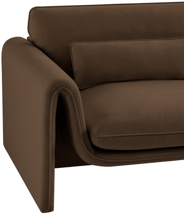 Sloan Velvet Chair Brown - 199Brown-C - Vega Furniture