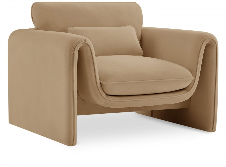 Sloan Velvet Chair Camel - 199Camel-C - Vega Furniture