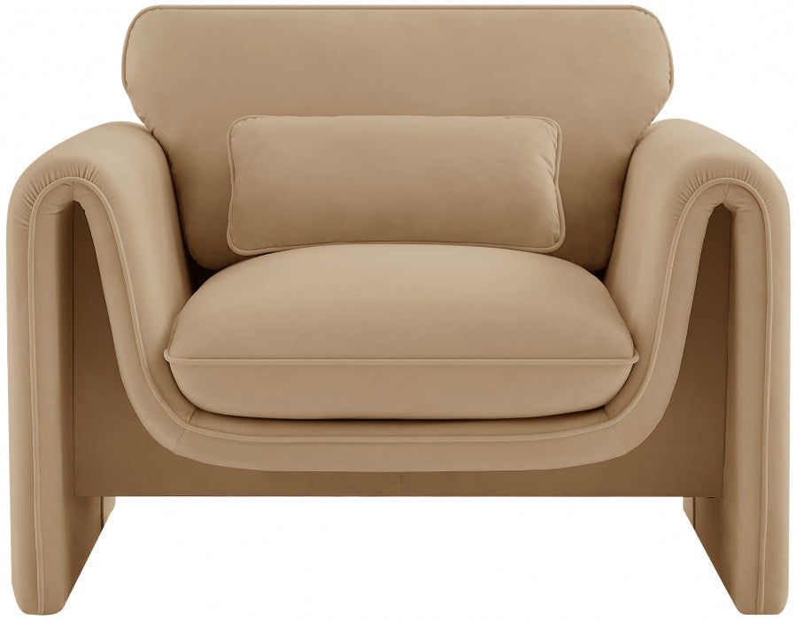 Sloan Velvet Chair Camel - 199Camel-C - Vega Furniture